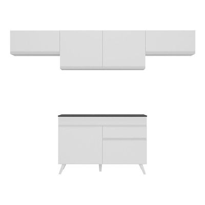 Armário De Cozinha Compacta 4 Peças Mp3697.891 Veneza Branco