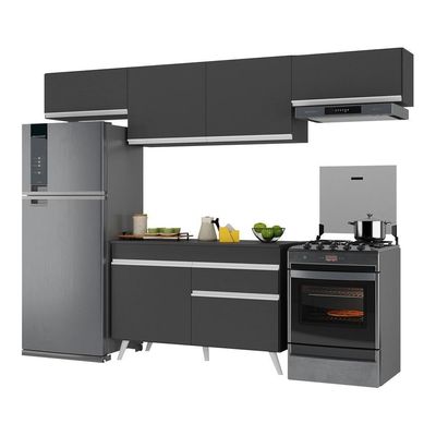 Armário De Cozinha Compacta 4 Peças Mp3697.898 Veneza Preto