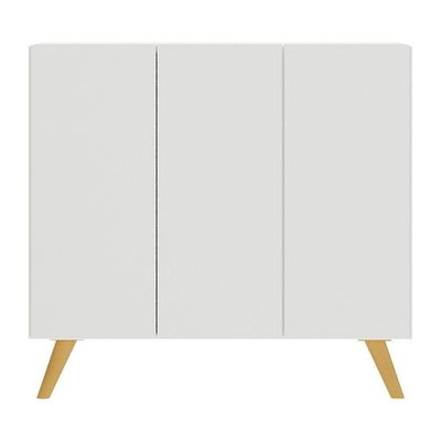 Gabinete Banheiro 3 Portas Retrô 90Cm Mp5030 Branco/Natural