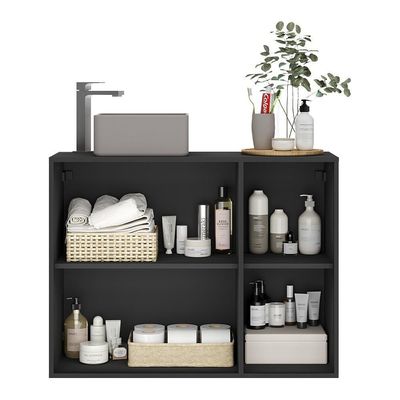 Gabinete Banheiro 3 Portas 90Cm Mp5029 Preto