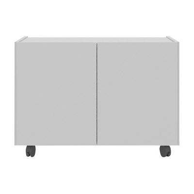 Mesa De Cabeceira Com Rodízios 2 Portas Mp4131 Branca Branco