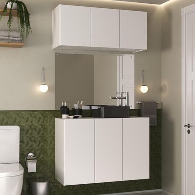 Conjunto Gabinete De Banheiro Multimóveis Mp5048 Branco