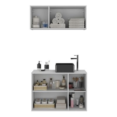 Conjunto Gabinete De Banheiro Multimóveis Mp5048 Branco