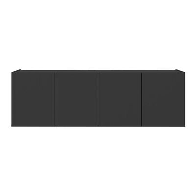 Gabinete De Banheiro 123,5cm Suspenso 4 Portas Multimóveis Mp5047 Preto Preto