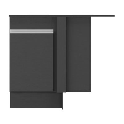 Balcão Cozinha De Canto Com Rodapé 1 Porta Veneza Multimóveis V2120 Preto/branco Preto/branco