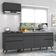 Armário De Cozinha Compacta 220cm Veneza Multimóveis V2074 Preto Preto