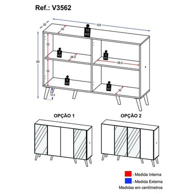 Aparador Buffet 4 Portas Vegas Multimóveis V3595 Branco