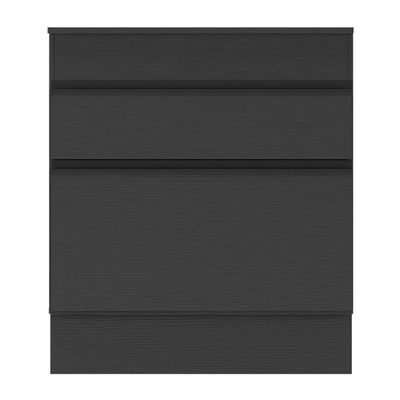 Balcão Cozinha Para Cooktop 70cm Com Rodapé 1 Porta 1 Gaveta Veneza Multimóveis V2118 Preto Preto