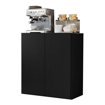 Aparador Buffet 2 Portas Suspenso Multimóveis V3608 Preto