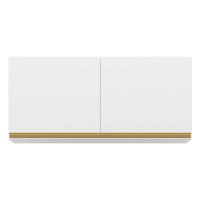 Armário De Cozinha Aéreo 120cm 2 Portas Veneza Multimóveis V3682 Branco/dourado Branco/dourado