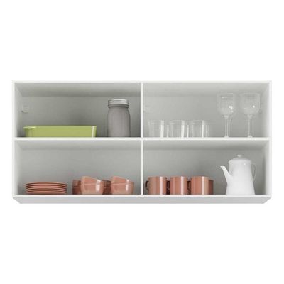 Armário De Cozinha Aéreo 120cm 2 Portas Veneza Multimóveis V3682 Branco/dourado Branco/dourado