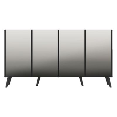 Aparador Buffet 4 Portas Retrô Vegas Multimóveis V3559 Preto