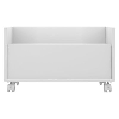 Kit Com 2 Mesas De Cabeceira 60Cm Com Rodízios Multimóveis V3635 Branca Branco