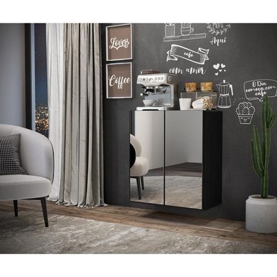 Aparador Buffet 2 Portas Suspenso Vegas V3612 Preto