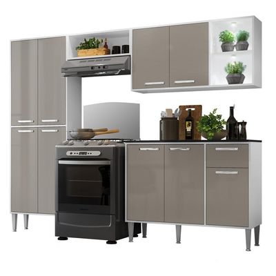 Cozinha Compacta C/ 2 Leds 4 Pçs Xangai Multimóveis V3414