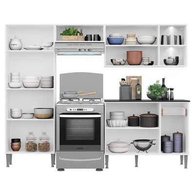 Cozinha Compacta C/ 2 Leds 4 Pçs Xangai Multimóveis V3414