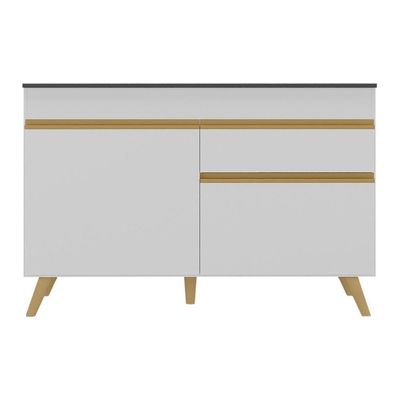 Balcão Cozinha Pia 120cm 2 Portas 1 Gav Multimóveis Branco