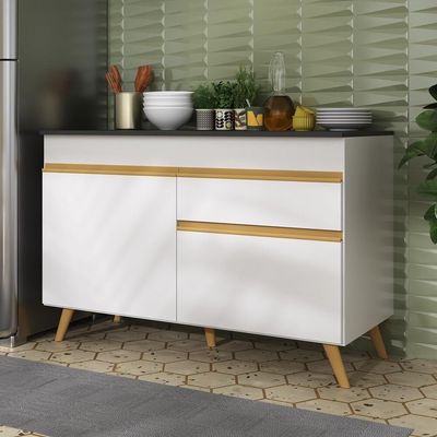 Balcão Cozinha Pia 120cm 2 Portas 1 Gav Multimóveis Branco