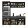 Armário De Cozinha Compacta 182cm Veneza Multimóveis V3695 Preto/branco Preto/branco