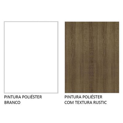 Armário de Cozinha Compacto 100% MDF 180cm Branco/rustic