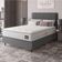 Cama Box Colchão Casal Espuma D45 Lazio Pillow Top 138x188x67cm Branco-Cinza Hellen Suporta até 120kg por Pessoa
