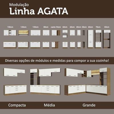 Armário Aéreo Multiuso 120cm 2 Portas Rustic/Branco