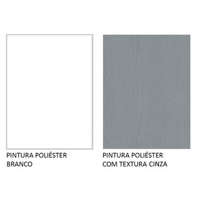 Guarda-roupa Casal 3 Portas Correr 4 Gavetas Branco/Cinza
