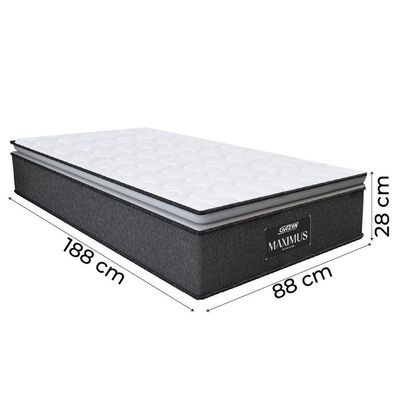 Colchão Solteiro Molas Ensacadas 88x188x28cm Cinza/branco Suporta Até 120kg Cinza / Branco