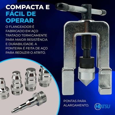 Bomba De Vácuo 3cfm Hiatsu + Kit Flangeador De Tubos Com Alargador Ct-275 1 Unidade