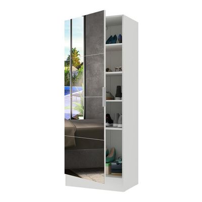 Sapateira 1 Porta Com Espelho Jade Plus Branca