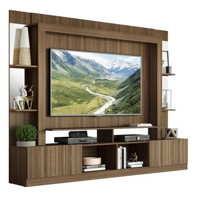 Rack com Painel Suporte Tv 65´´ com Espelho Madeirado