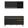 Armário De Cozinha Compacta 150cm Veneza Multimóveis V2079 Preto/dourado Preto/dourado