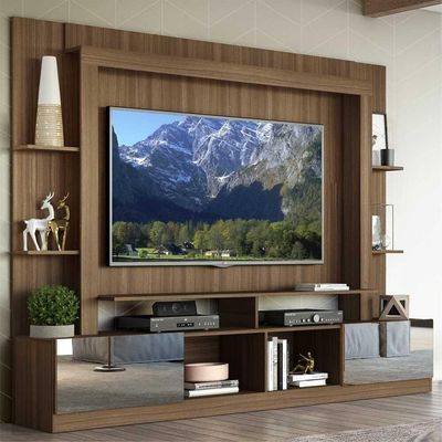 Estante Tv 65" Portas C/ Espelho Oslo Multimóveis V3390 Madeirada Madeirado