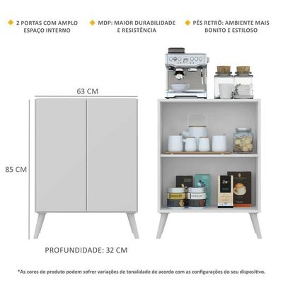 Aparador Buffet 2 Portas Multimóveis V3609 Branco