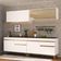 Armário De Cozinha Compacta 240cm Veneza Multimóveis V3696 Branco/dourado Branco/dourado