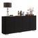 Aparador Buffet 4 Portas com  Pés Quadrados Preto/branco