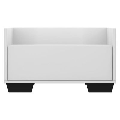 Mesa de Cabeceira 60 Cm com Pés Quadrados Branca preta