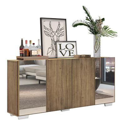 Aparador Buffet 4 Portas Multimóveis V3557 Rustic/Natural