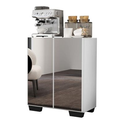 Aparador Buffet 4 Portas Vegas V3560 Branco/Preto