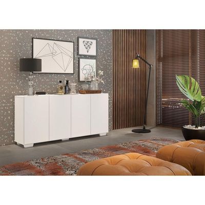 Aparador Buffet 4 Portas Multimóveis V3557 Branco