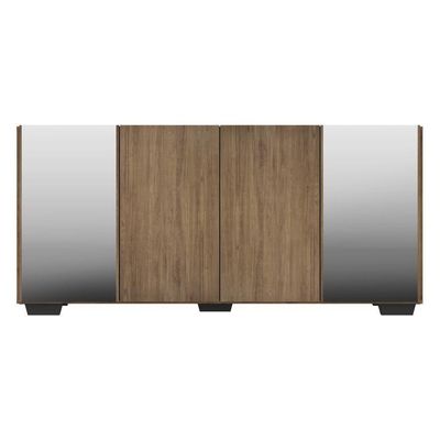 Aparador Buffet 4 Portas Multimóveis V3557 Rustic/Preto