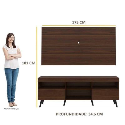 Rack Retrô Com Painel Para Tv Até 65´´ Flórida Fg3133