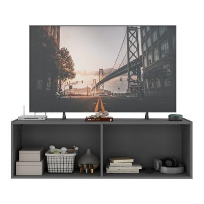Rack Para Tv Até 50 Polegadas Com 4 Portas Suspenso Multimóveis Mp1070 Grafite Grafite