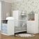 Quarto Infantil Com Berço-cômoda E Colchão Incluso Laura Multimóveis Branco/azul