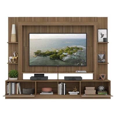 Rack Estante Painel Suporte Tv 65´´ Madeirado/Laca Fumê