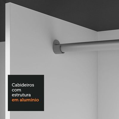 Guarda-Roupa Casal 3 Portas Correr Preto/Rustic