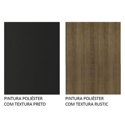 Guarda-Roupa Casal 3 Portas Correr Preto/Rustic