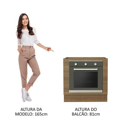 Balcão Para Forno 80 X 60 Cm Sem Tampo Rustic