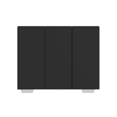 Armário Lavanderia Com 3 Portas 90 Cm Mp5034 Preto/Branco
