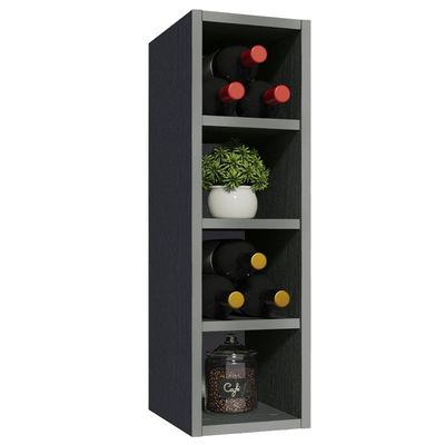 Adega 20 Cm Com 4 Nichos Cinza Nice Madesa Cinza